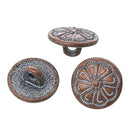 10 Copper Shank Buttons, 12mm (1/2") diameter antiqued with a WHITE paint wash, shabby chic but0192