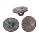 10 Copper Shank Buttons, 12mm (1/2") diameter antiqued with a blue paint wash, shabby chic but0197
