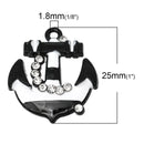 4 ANCHOR Charms, rhinestone anchor pendants, nautical theme, white, black che0416