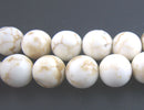 1 strand Synthetic Howlite Stone Beads ROUND Ball 8mm, IVORY WHITE how0202