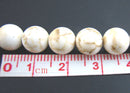 1 strand Synthetic Howlite Stone Beads ROUND Ball 8mm, IVORY WHITE how0202