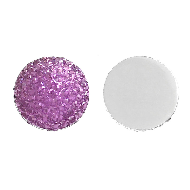 25 RESIN DRUZY Style Pavé CABOCHONS, fuschia purple, 10mm diameter  cab0253