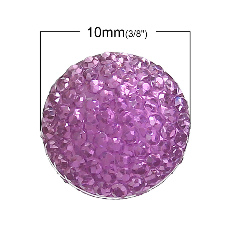 25 RESIN DRUZY Style Pavé CABOCHONS, fuschia purple, 10mm diameter  cab0253