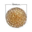 25 RESIN DRUZY Style Pavé CABOCHONS, topaz yellow, 10mm diameter  cab0254