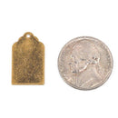 10 Distressed Brass Stamping Blanks, Charms, TAG shape 7/8" x 1/2" 24 gauge msb0198