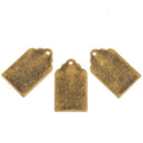 10 Distressed Brass Stamping Blanks, Charms, TAG shape 7/8" x 1/2" 24 gauge msb0198