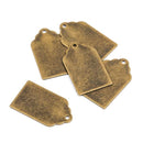 10 Distressed Brass Stamping Blanks, Charms, TAG shape 7/8" x 1/2" 24 gauge msb0198