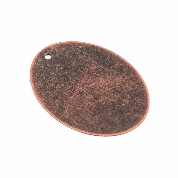 10 Distressed Copper Stamping Blanks, Charms, LARGE OVAL shape 1 1/2" x 1 1/4" diameter 24 gauge msb0206
