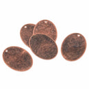 10 Distressed Copper Stamping Blanks, Charms, LARGE OVAL shape 1 1/2" x 1 1/4" diameter 24 gauge msb0206