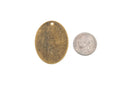10 Distressed Brass Stamping Blanks, Charms, LARGE OVAL shape 1 1/2" x 1 1/4" diameter 24 gauge msb0201