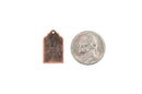 10 Distressed Copper Stamping Blanks, Charms, TAG shape 7/8" x 1/2" 24 gauge msb0197