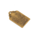 10 Distressed Brass Stamping Blanks, Charms, TAG shape 7/8" x 1/2" 24 gauge msb0198