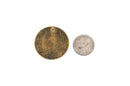 10 Distressed Brass Stamping Blanks, Charms, LARGE CIRCLE DISC shape 1 3/8" diameter 24 gauge msb0202