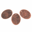 10 Distressed Copper Stamping Blanks, Charms, LARGE OVAL shape 1 1/2" x 1 1/4" diameter 24 gauge msb0206