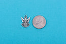 8 Filigree ANGEL Charm Pendants, silver tone metal, 3/4" tall chs1612