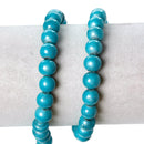 50 Medium TURQUOISE BLUE Metallic Drizzle Glass Beads, Round, 8mm bgl0999