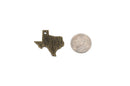 4 TEXAS STATE Cutout Charm Pendants, textured bronze tone metal, chb0304