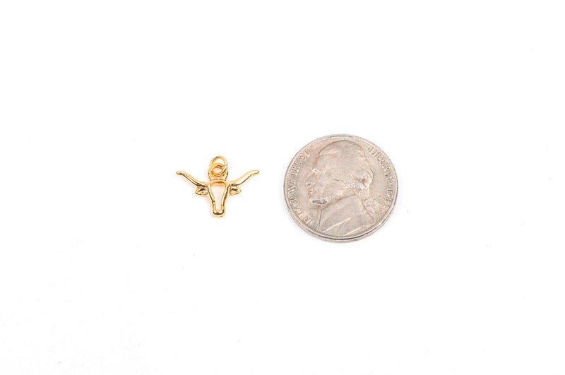 1 gold plated TEXAS LONGHORN Charm  chg0179