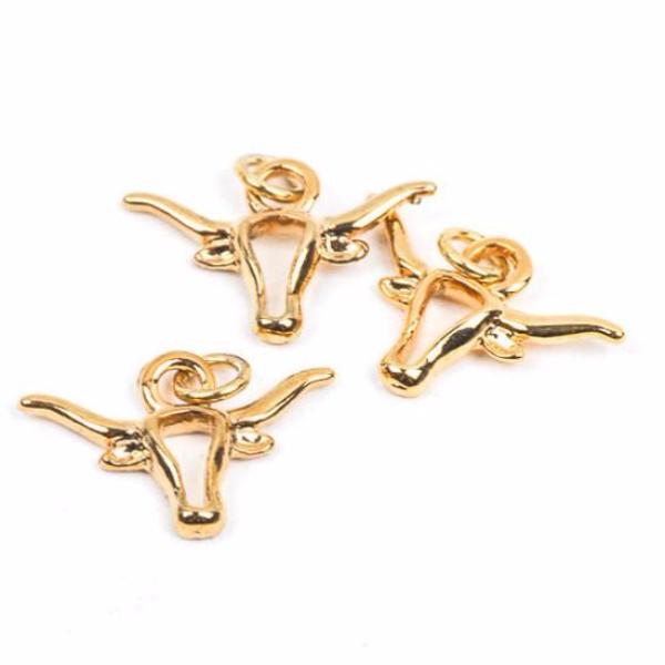 1 gold plated TEXAS LONGHORN Charm  chg0179