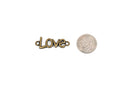 6 LOVE Connector Link Charms, bronze metal,  chb0309