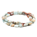 10mm AQUA TERRA JASPER Rectangle Gemstone Beads, natural, blue green, tan, full strand gja0023
