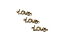 6 LOVE Connector Link Charms, bronze metal,  chb0309
