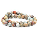 12mm AQUA TERRA JASPER Round Gemstone Beads, natural, blue green, tan, full strand, about 34 beads, gja0143