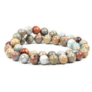 14mm AQUA TERRA JASPER Round Gemstone Beads, natural, blue green, tan, full strand, about 29 beads, gja0142