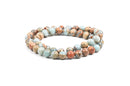8mm AQUA TERRA JASPER Round Gemstone Beads, natural, blue green, tan, full strand gja0025