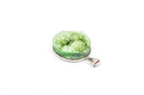 1 GREEN AGATE DRUZY Gemstone Pendant, Silver Bezel, 1-1/4" to 1-3/4" long  gdz0044