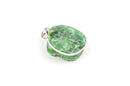 1 GREEN AGATE DRUZY Gemstone Pendant, Silver Bezel, 1-1/4" to 1-3/4" long  gdz0044