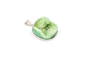 1 GREEN AGATE DRUZY Gemstone Pendant, Silver Bezel, 1-1/4" to 1-3/4" long  gdz0044