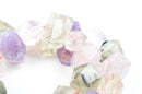18x12mm Mixed Nugget Gemstone Beads, full strand, amethyst, rose quartz, citrine, rock crystal, prehnite gmx0022