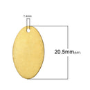 20 Brass Stamping Blanks, Charms, OVAL shape 3/4" x 1/2" 26 gauge msb0216