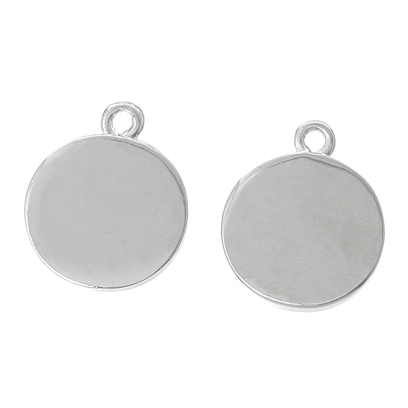4 Thick Silver Zinc Metal CIRCLE DISC Stamping Blanks, Charms Pendants 1/2" 14 gauge msb0220