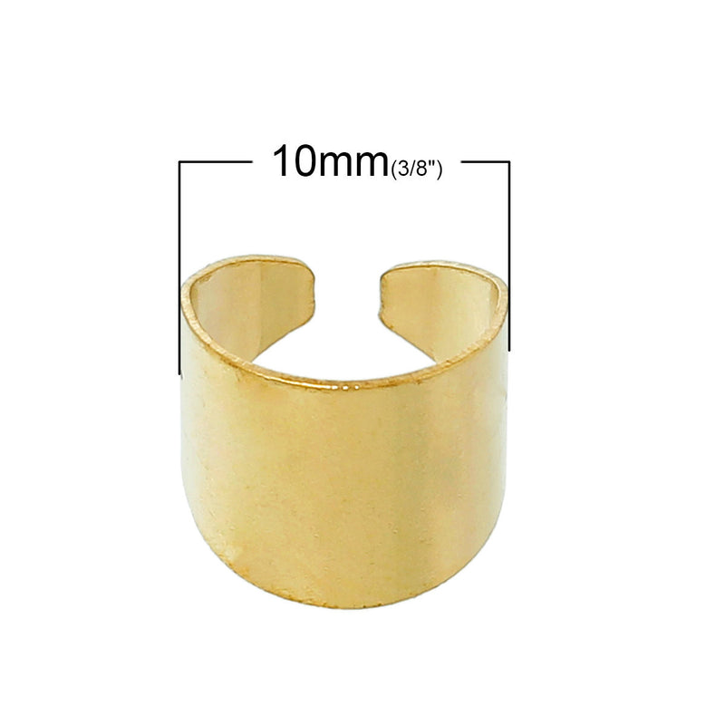 20 Gold Brass EAR CUFF Findings for Jewelry Making, 10mm  fin0357