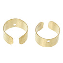 20 Gold Brass EAR CUFF Findings for Jewelry Making, with hole, 10mm  fin0358a