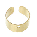 20 Gold Brass EAR CUFF Findings for Jewelry Making, with hole, 10mm  fin0358a