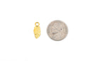 20 Gold Plated LEAF Charm Pendants, bright gold metal, double sided design, 17x7mm  chg0180