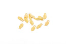 20 Gold Plated LEAF Charm Pendants, bright gold metal, double sided design, 17x7mm  chg0180