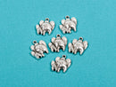 8 MOTHER and BABY Elephant Silver Tone Pewter Charm Pendant  chs1646