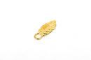 20 Gold Plated LEAF Charm Pendants, bright gold metal, double sided design, 17x7mm  chg0180