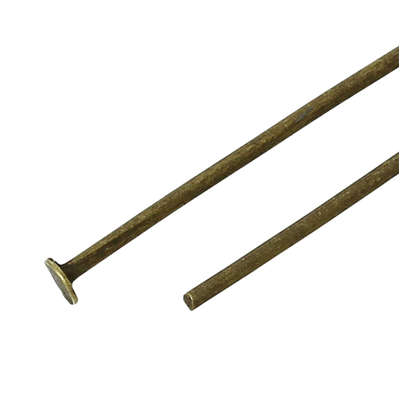 500 Bronze Flat Head Pins for jewelry making, 2-3/4" long 20ga, pin0075