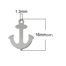 5 ANCHOR Stainless Steel Charm Pendants,  5/8" chs1656