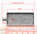 2 Large Rectangle Pendant Bezel Trays, Antiqued silver tone metal, Frame for resin or glass, 2" long chs1654