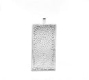 2 Large Rectangle Pendant Bezel Trays, bright silver plated metal, Frame for resin or glass, 2" long chs1655