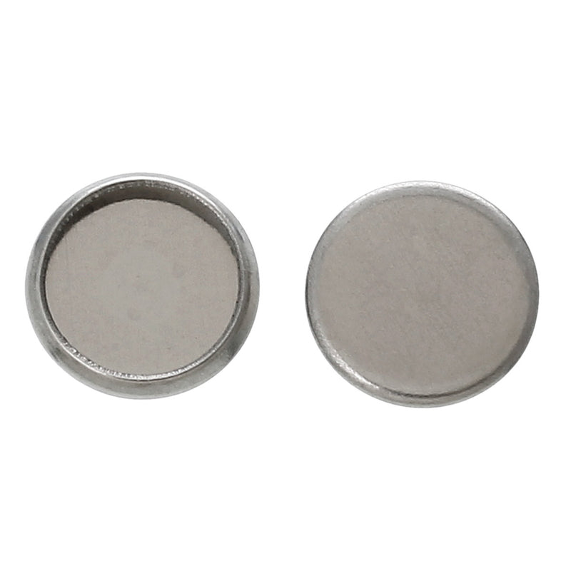 20 stainless steel cabochon bezel setting components, fits 8mm round inside bezel  fin0367