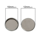 20 stainless steel cabochon bezel setting components, fits 10mm round inside bezel  fin0368
