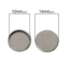 10 stainless steel cabochon bezel setting components, fits 12mm inside bezel fin0369