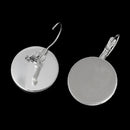 10 (5 pairs) silver plated cabochon bezel setting lever back earring components, fits 20mm round  inside bezel  fin0370